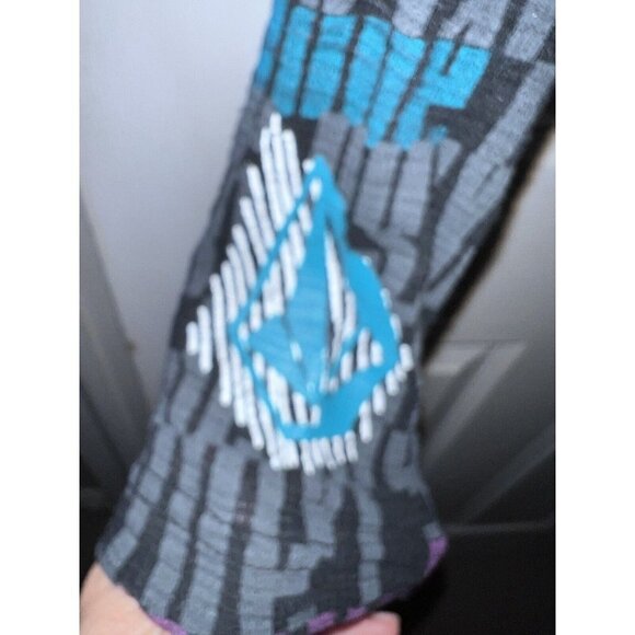 VOLCOM Womens Black Graphic Alphabet Long Sleeve Thermal Top Sz M - Picture 3 of 7